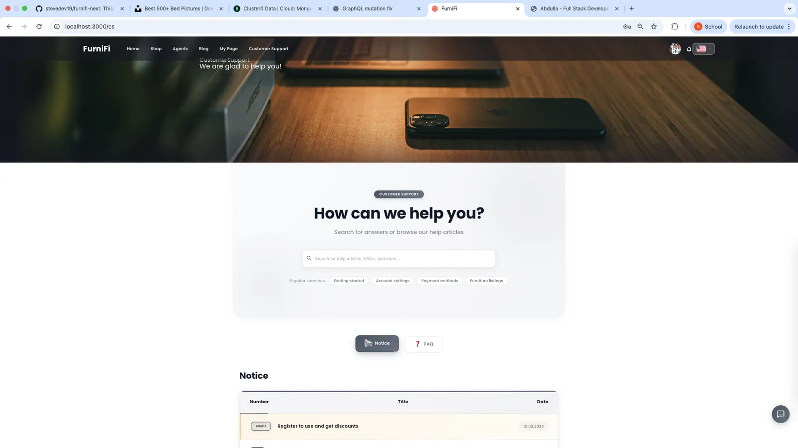 Customer support centre