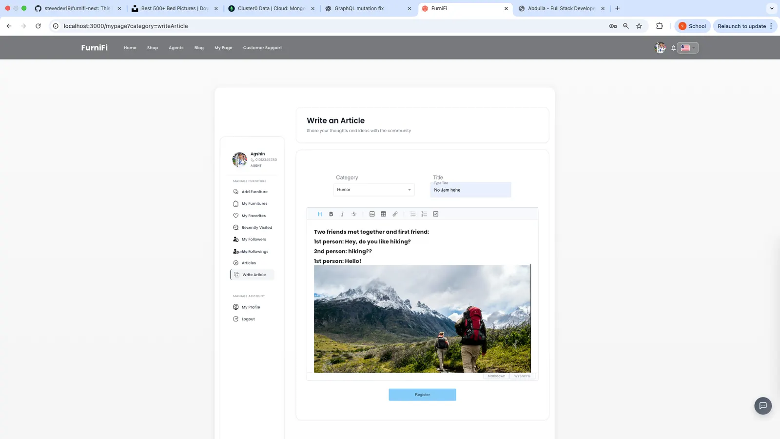Article editor