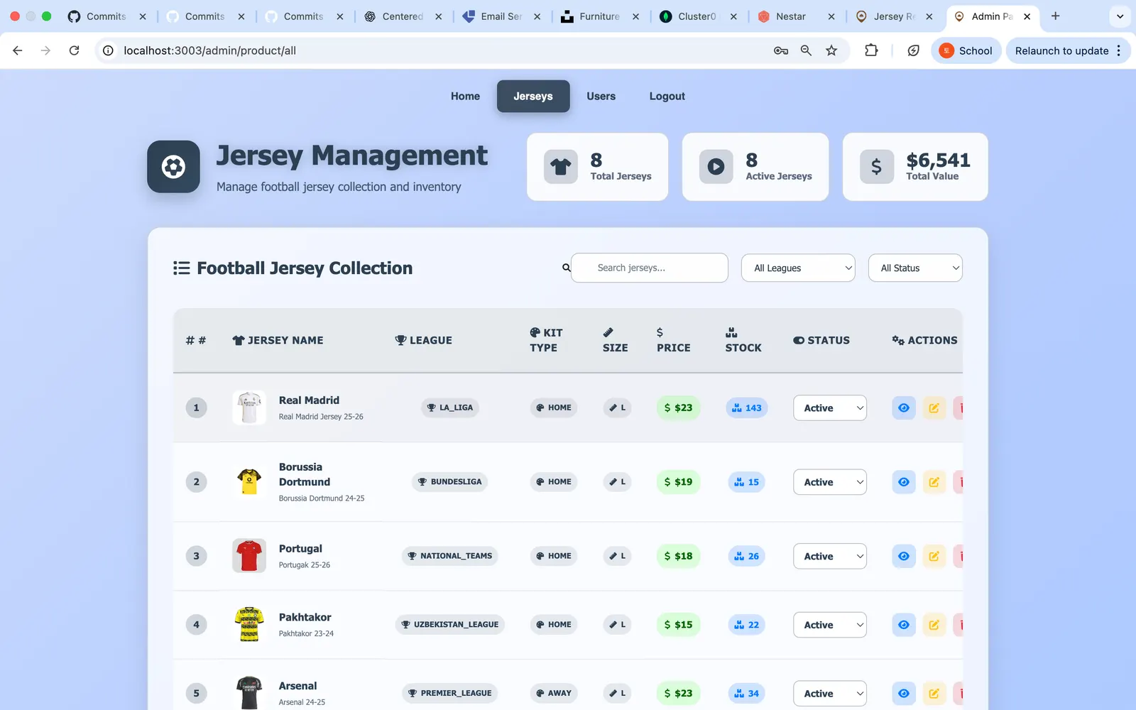 Admin: product and order management