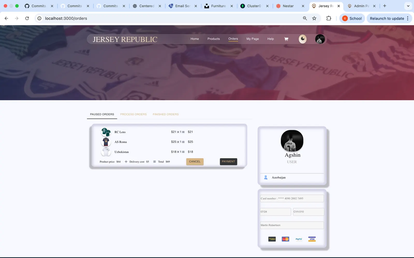 Cart and checkout